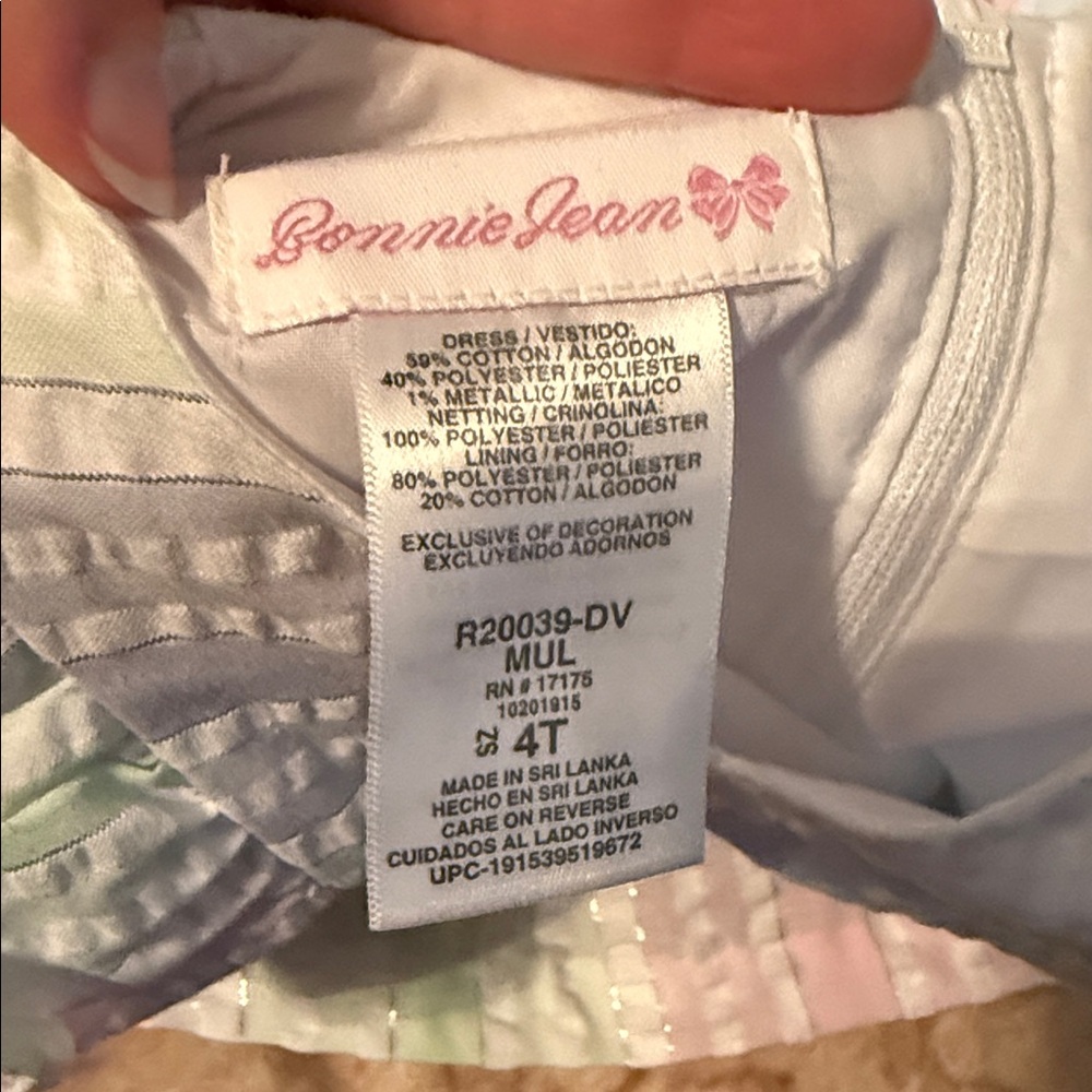 🖤BONNIE JEAN PASTEL EASTER DRESS SIZE 4T🖤 - Picture 8 of 9